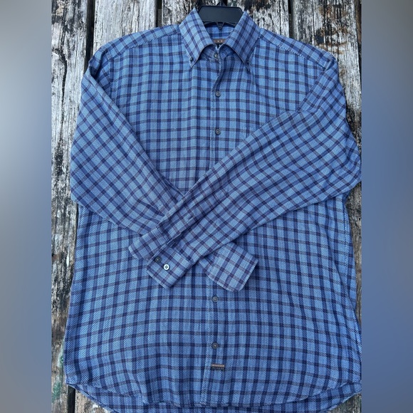 Robert Talbott Mens Long Sleeve Button Down Designer Shirt. Size Medium - Picture 3 of 7